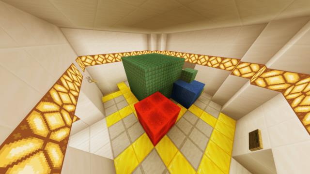 Складская комната корабля с разноцветными блоками