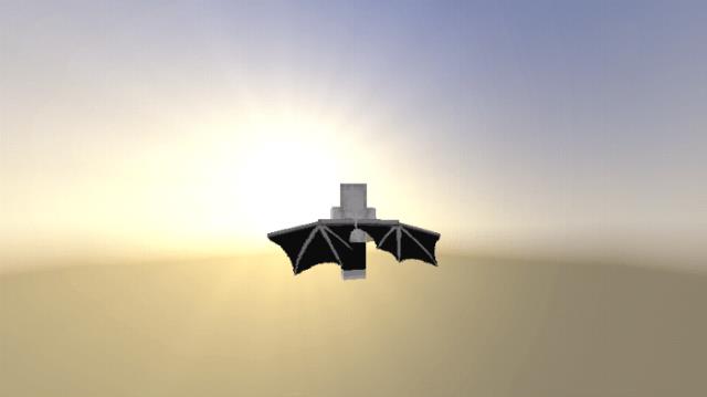 Игрок парит в воздухе с помощью Крыльев Дракона