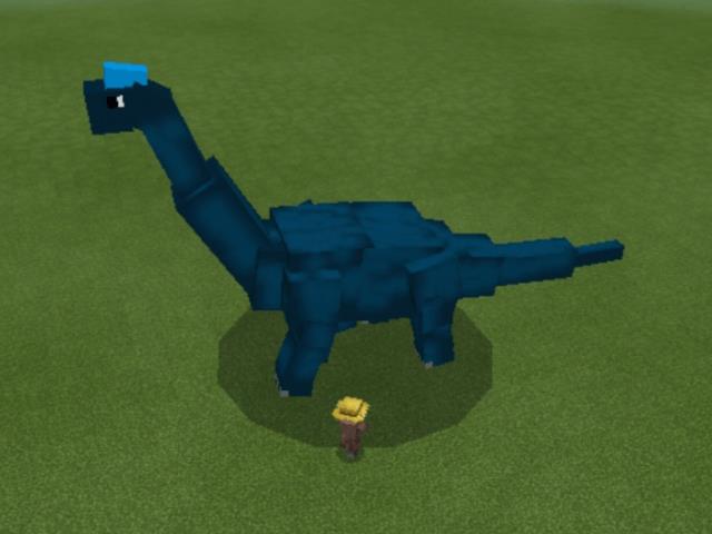 Синий высокий динозавр
