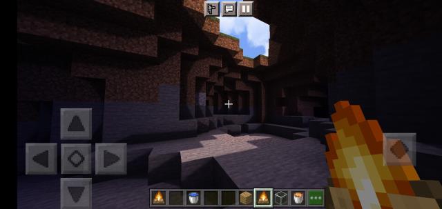 Игрок с огнем в пещере
