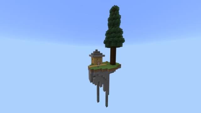 Остров с домиком и деревом