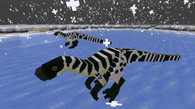 Леаллиназавр на замерзшем льду
