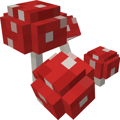 Растущие красные грибы