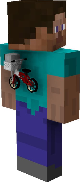 Велосипед на спине персонажа