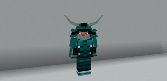 Samurai blue dragon armor