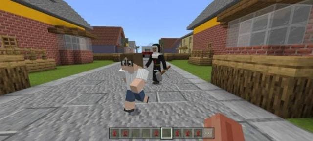 The nun attacks the children