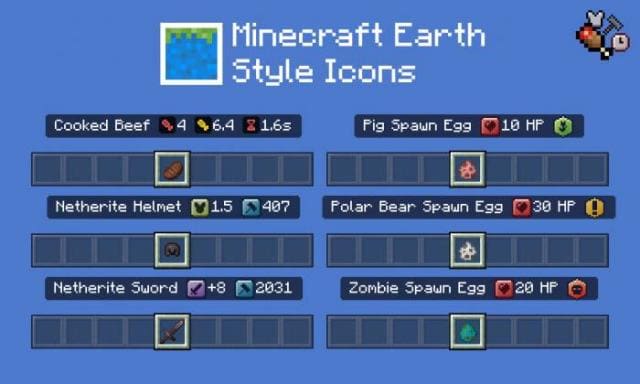 Иконки из Minecraft Earth