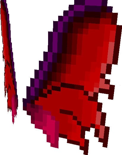 Красно-пурпурные элитры в виде крыльев феи