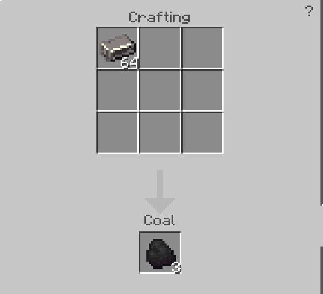 Получение угля из слитка