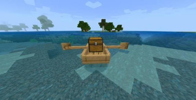 Лодка с сундуком
