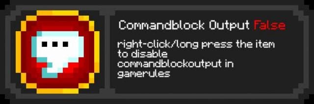 Отключение настройки commandBlockOutput