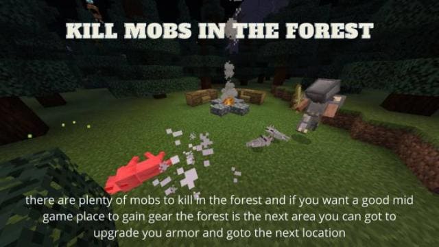 Убийство мобов в лесу