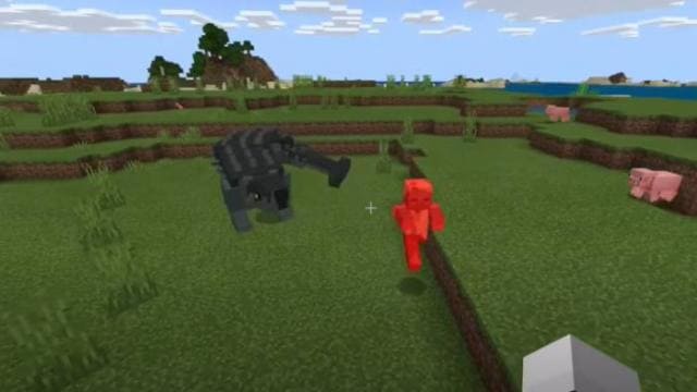 Игрок убегает от динозавра