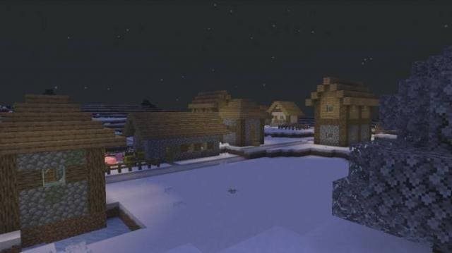 Ночная снежная деревня
