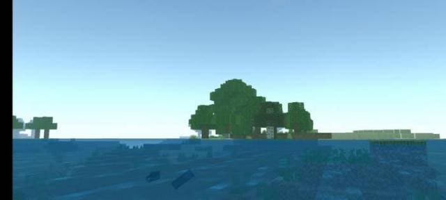 Островок с деревьями в море