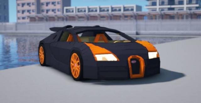 Orange and black Bugatti Veyron