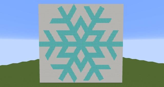 Как выглядит пиксель арт снежинки спереди