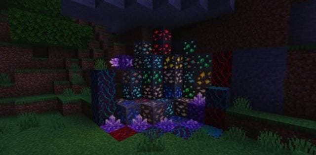 Glowing ore blocks