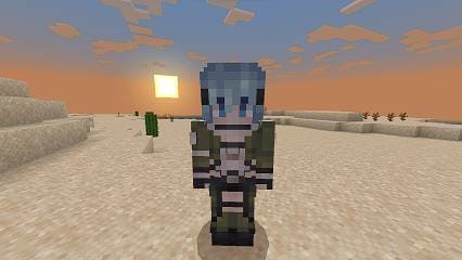 Аниме-персонаж в пустыне