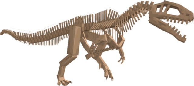 Скелет динозавра в виде декора