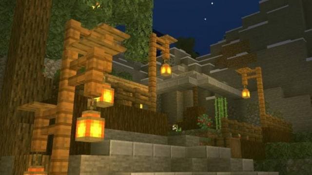 Ночные фонари в деревне