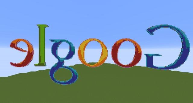 Логотип Google вид сзади