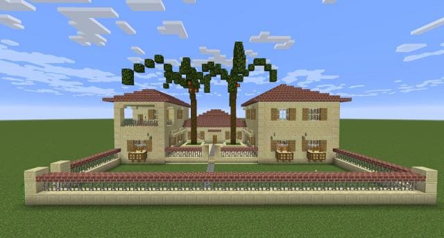 Дом с пальмами вид спереди 2
