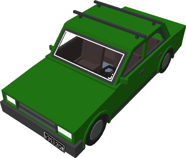 Автомобиль Dacia зеленого цвета