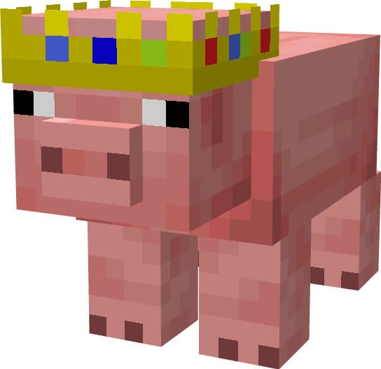 Свинья с короной на голове