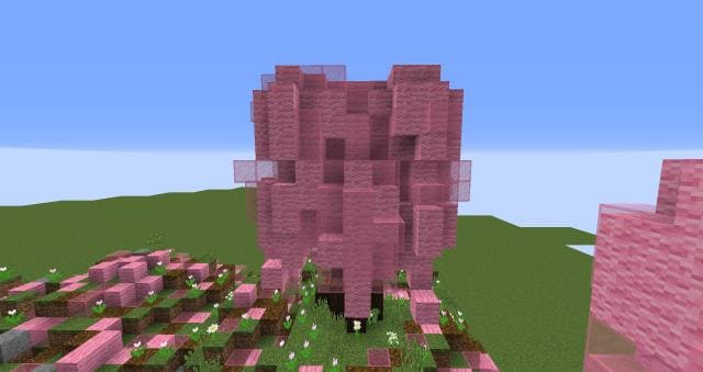Розовый лес вид внутри 3