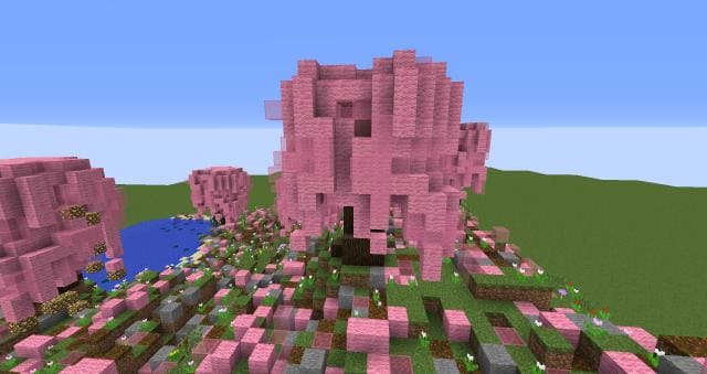 Розовый лес вид внутри 4