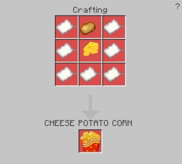 Сыр, картофель и кукуруза