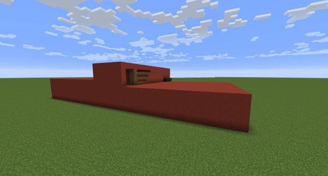 Красный дом вид сзади