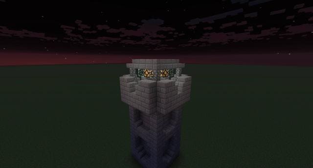 Светящаяся башня в ночное время
