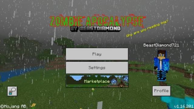 Главный экран игре в стиле зомби-апокалипсиса