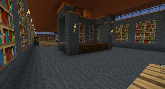 Оранжевая библиотека вид внутри