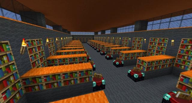 Оранжевая библиотека вид внутри 2