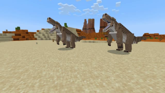 Два динозавра в пустыне
