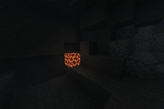 Магмовый блок в пещере