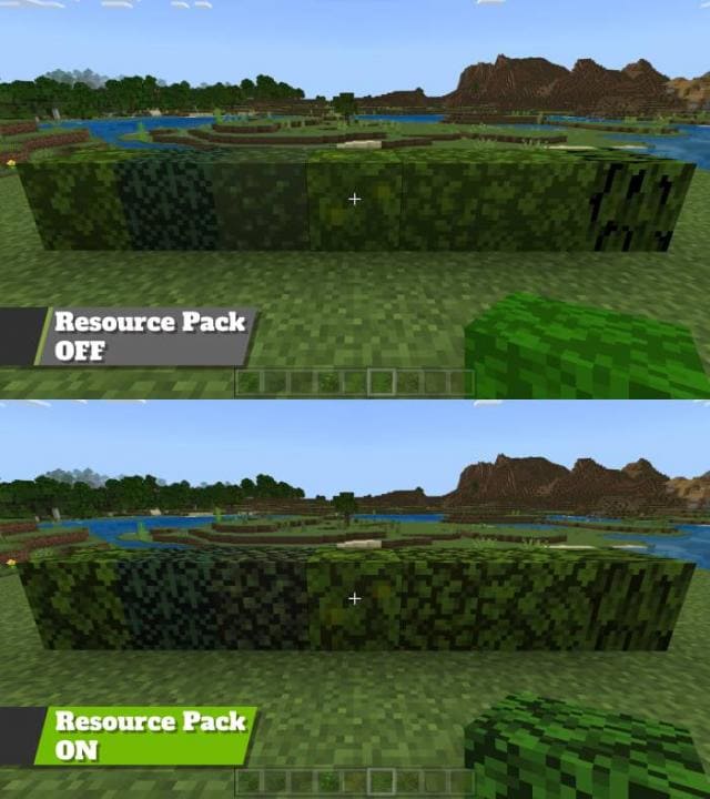 Сравнение блоков до и после применения дополнения