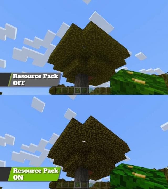 Сравнение деревьев до и после применения дополнения
