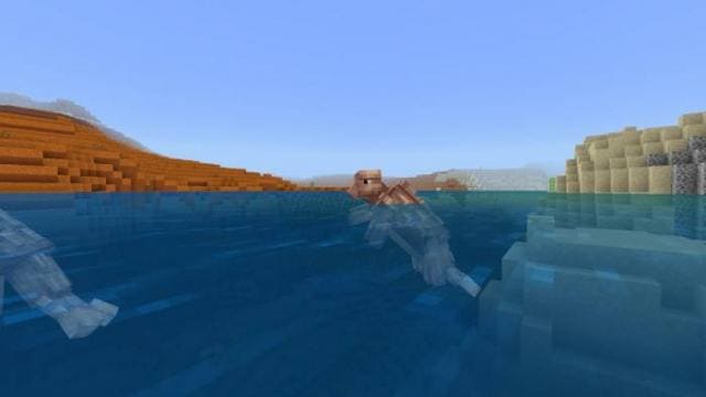Анодонтозавр плавает в воде