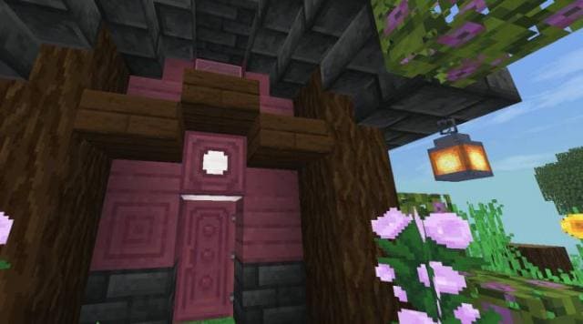 Дверь из розовой мангровой древесины