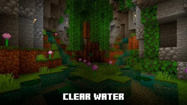 Очищенная вода в пещере