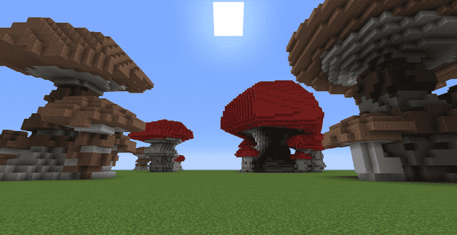 Деревья-грибы вид спереди