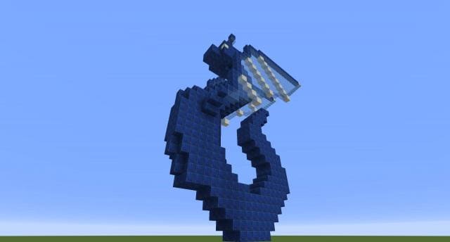 Синий дракон-змей вид снизу