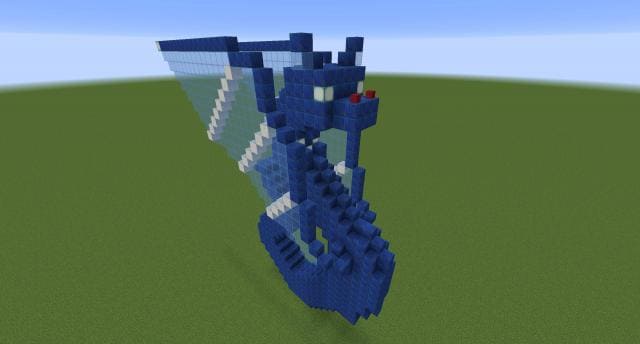 Синий дракон-змей вид спереди 2