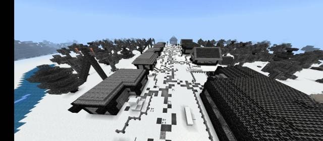 Небольшая деревня зимой