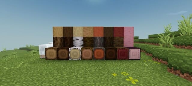 Разные блоки древесины
