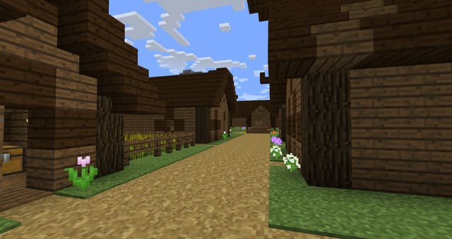 Деревянная деревня вид внутри